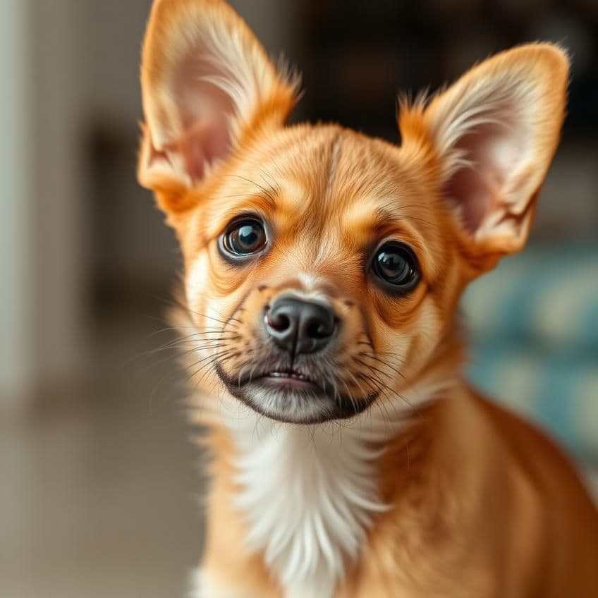 Cachorro olhando para a câmera