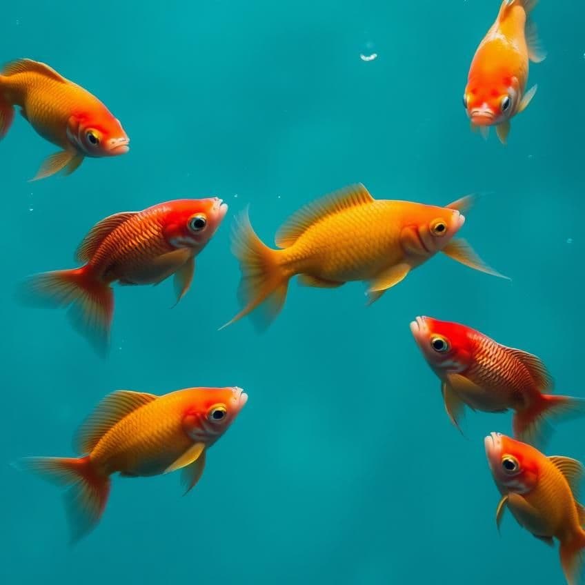 Peixes coloridos em aquário